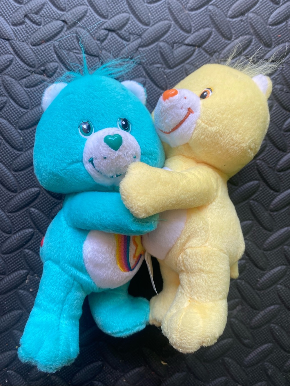 2003 Care Bears Cuddle Pairs, featuring Thanks-A-Lot Bear and Funshine Bear